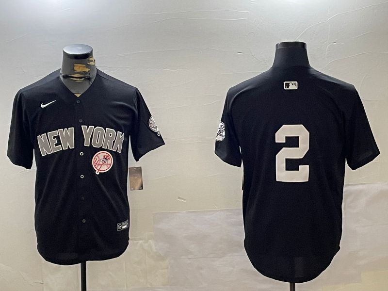 Men New York Yankees #2 No Name Black Game 2024 Nike MLB Jersey style 12091->los angeles dodgers->MLB Jersey